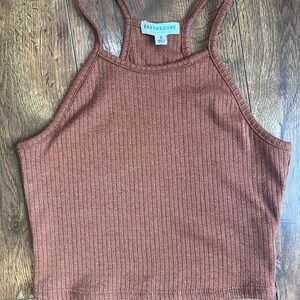 Earthbound Women's Rust Ribbed Crop Top